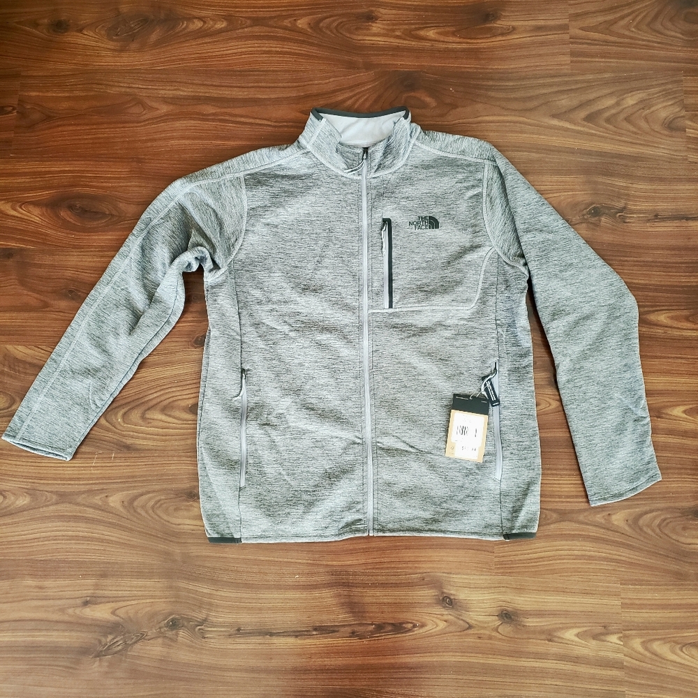 New! Mens The North Face Medium Heather Gray Full-Zip Jacket